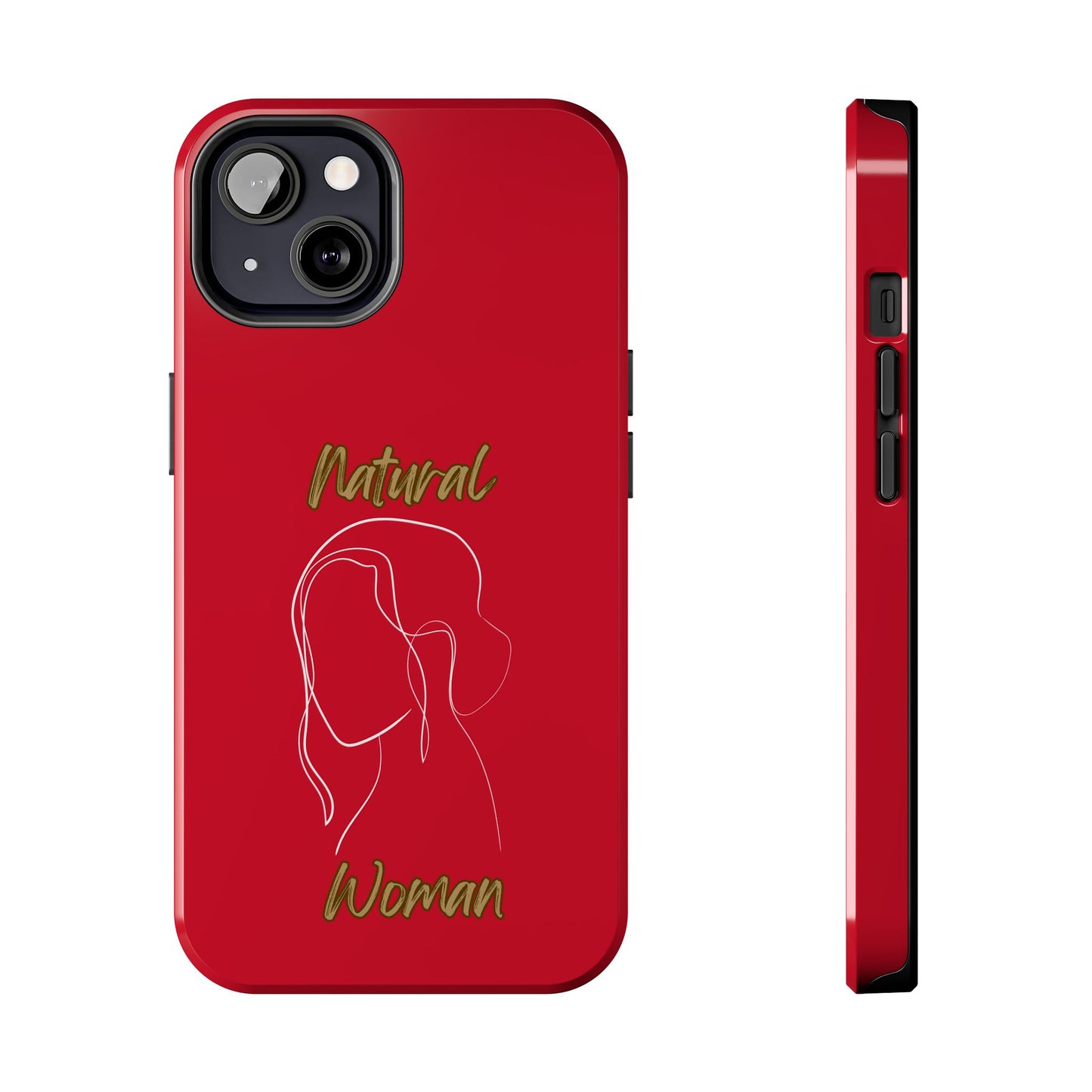 Natural Woman Hanging Hair (WL) Tough Phone Cases DARK RED