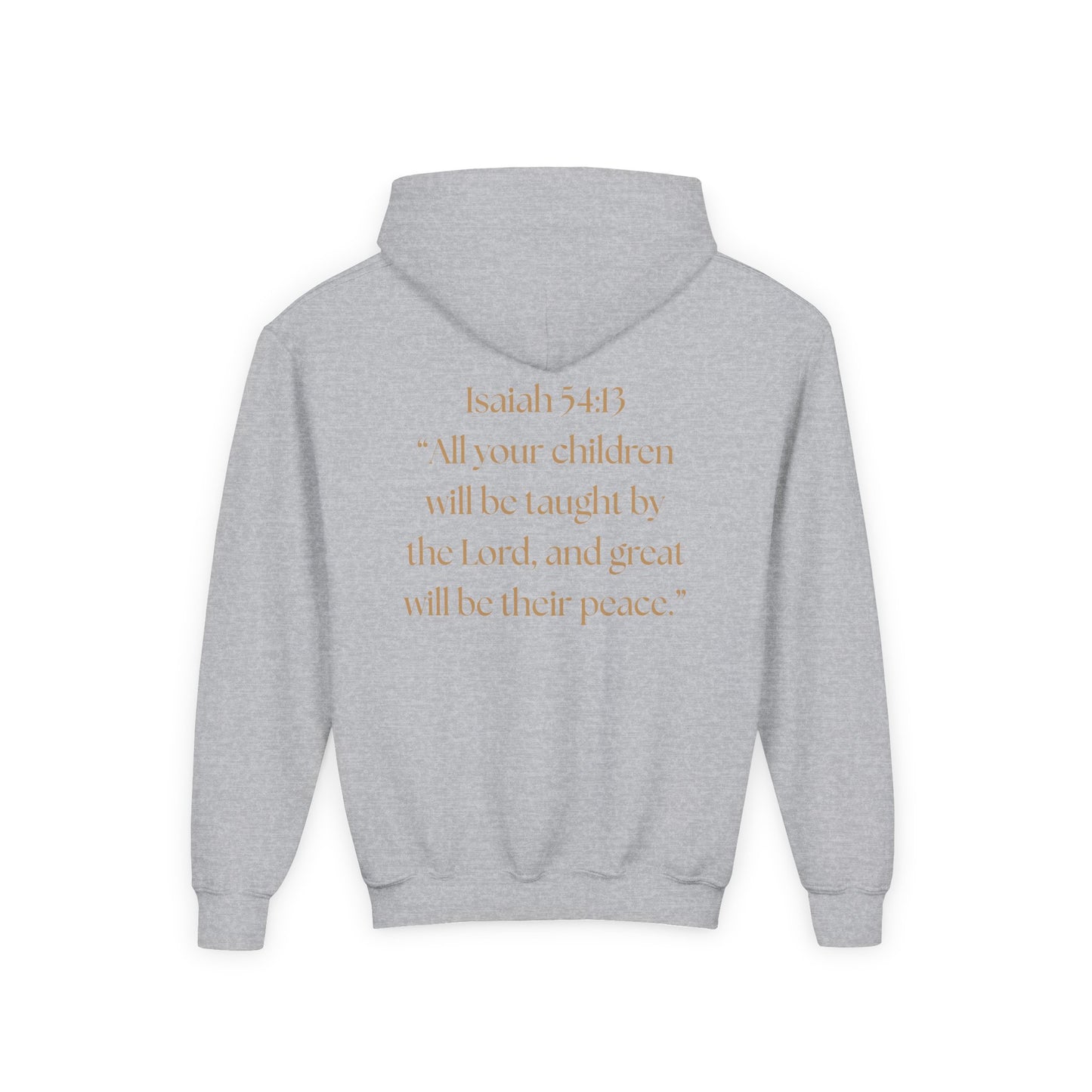"Children of the King" Hoodie - BLACK Lion Design with Isaiah 54:13