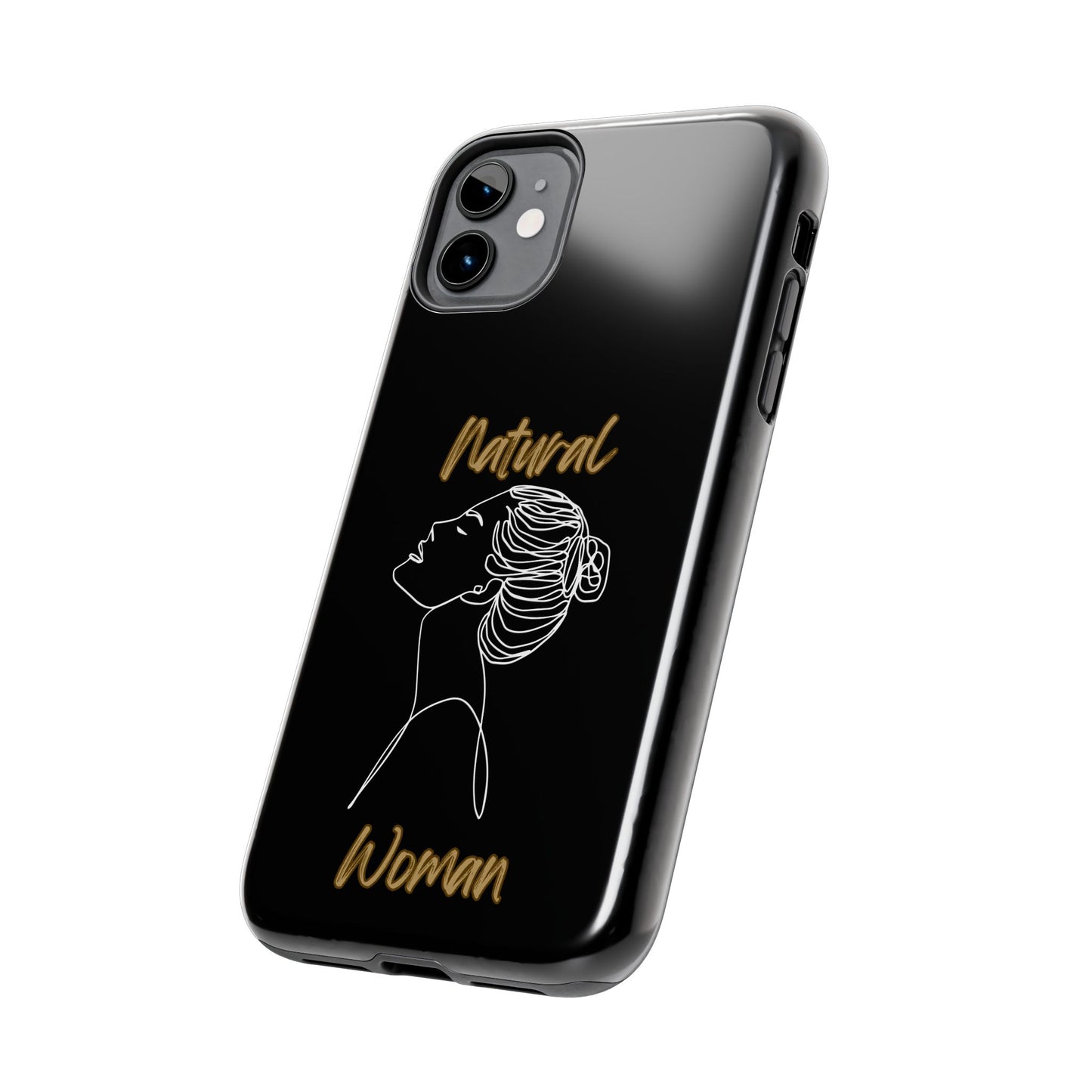 Natural Woman Wet Bun (WL) Tough Phone Cases BLACK