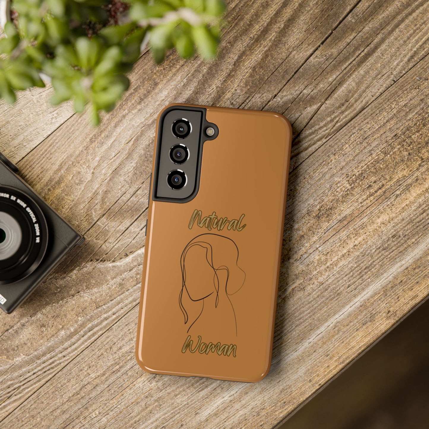 Natural Woman Hanging Hair (BL) Tough Phone Cases LIGHT BROWN