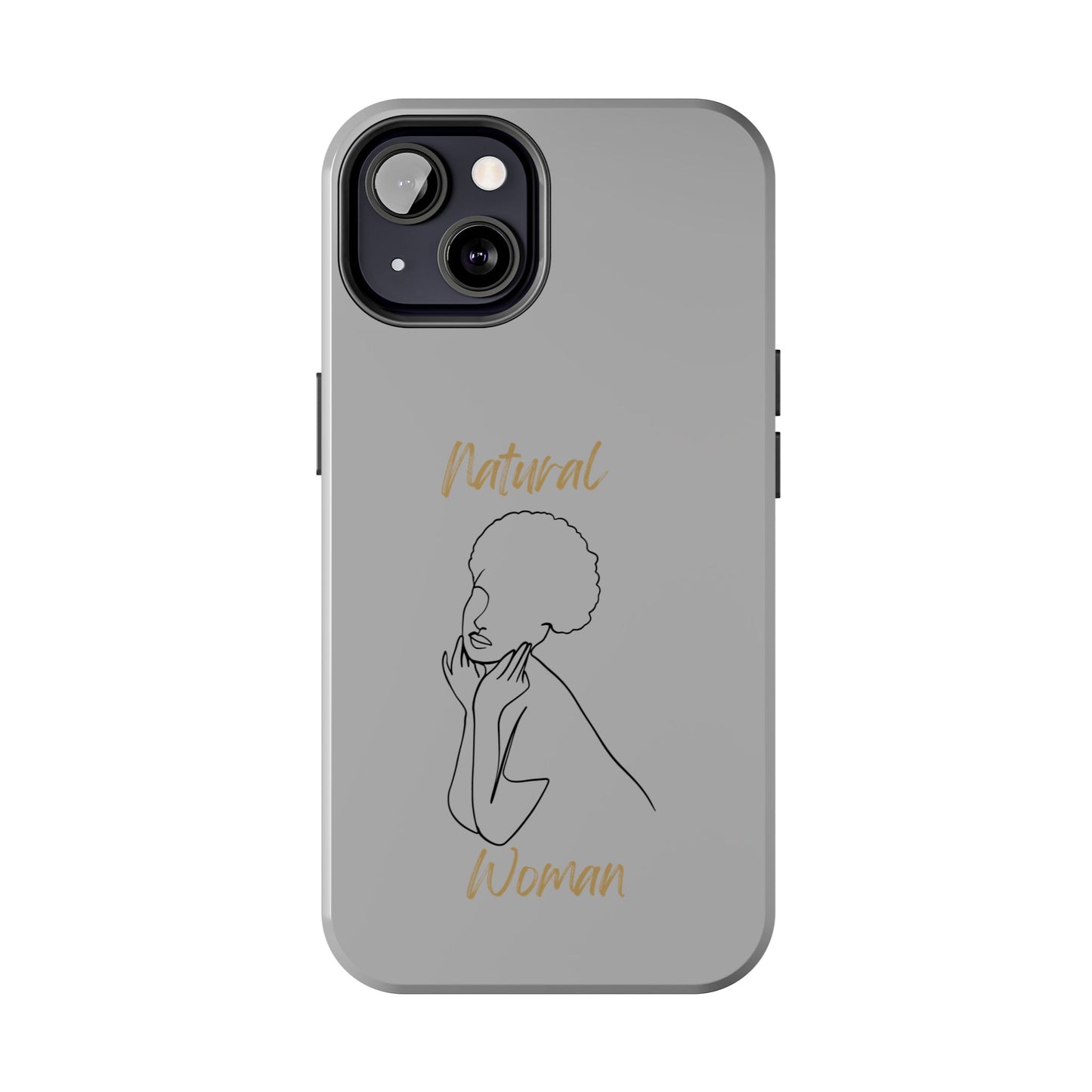 Natural Woman Cute Afro (BL)Tough Phone Cases LIGHT GREY