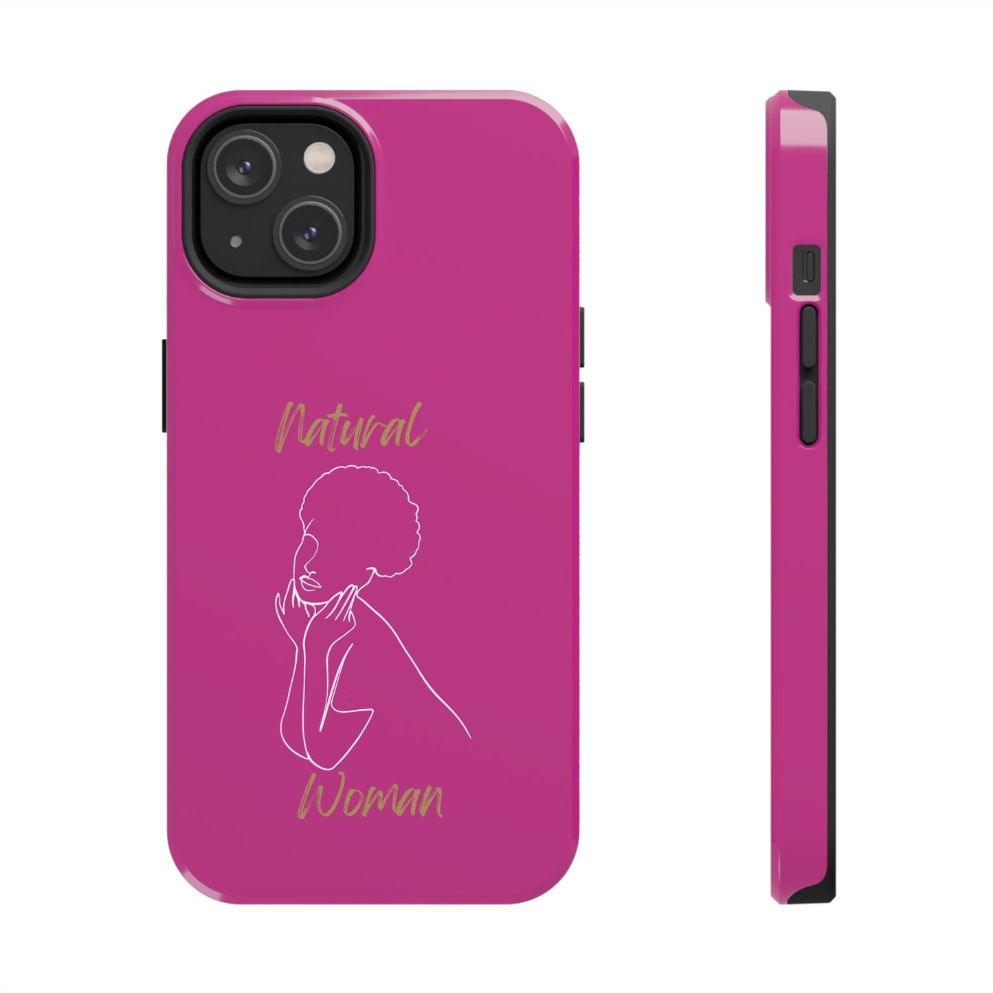 Natural Woman Cute Afro (WL)Tough Phone Cases PINK