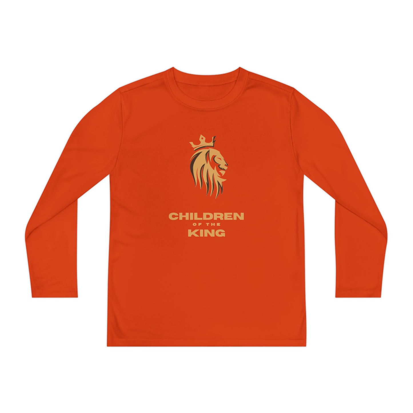 Children of the King Youth Long Sleeve Tee — Golden Lion Crest & Proverbs 22:6