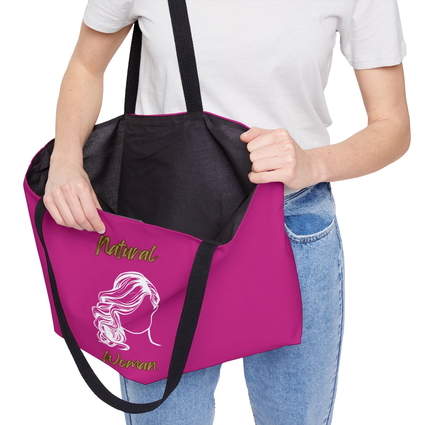Natural Woman Long Curl (WL) Weekender Tote Bag PINK