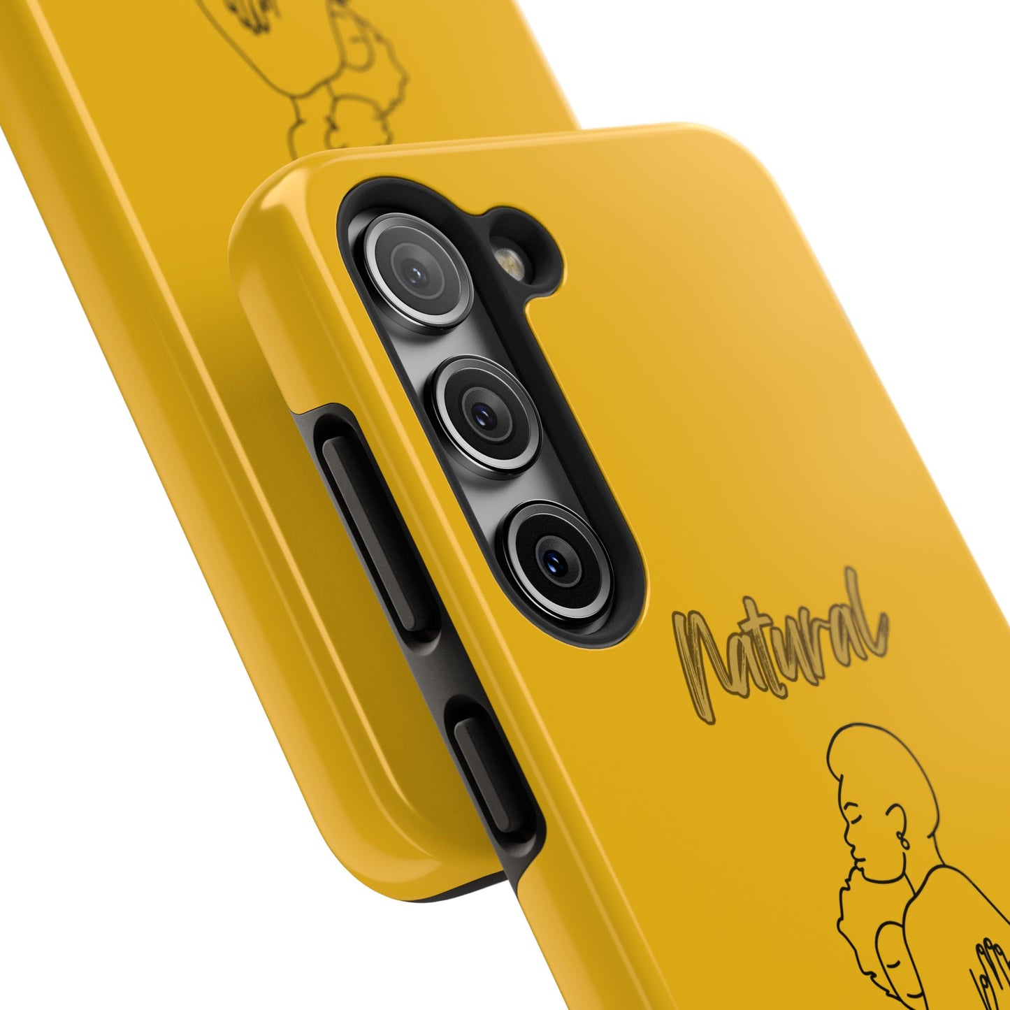 Natural Woman Safe With Momma (BL) Tough Phone Cases YELLOW