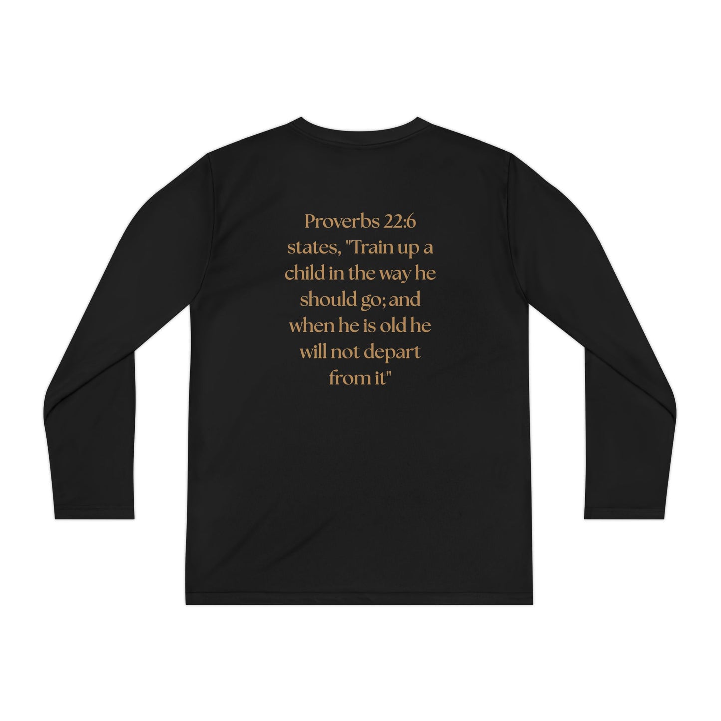 Children of the King Youth Long Sleeve Tee — Golden Lion Crest & Proverbs 22:6