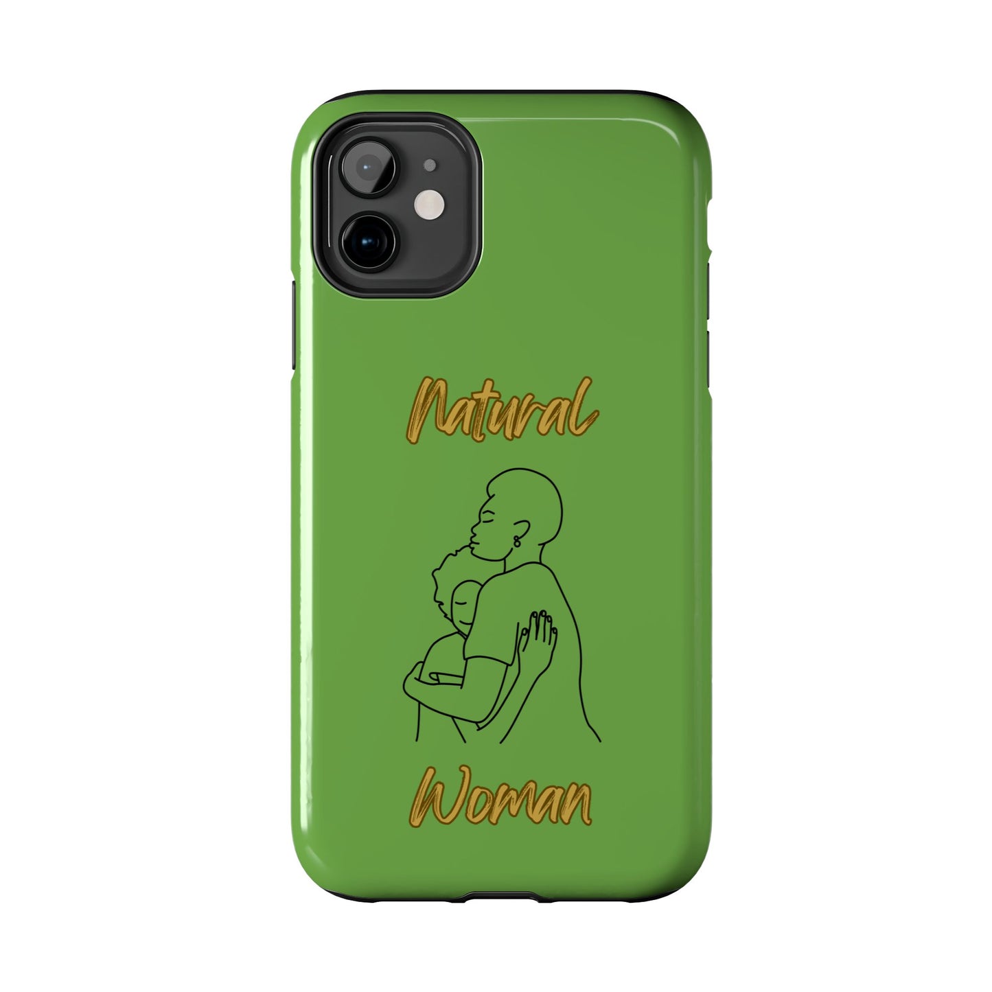 Natural Woman Safe With Momma (BL) Tough Phone Cases GREEN