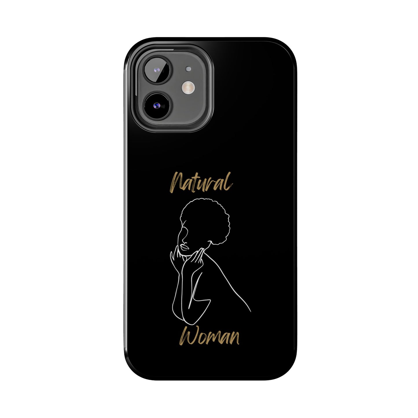 Natural Woman Cute Afro(WL)Tough Phone Cases BLACK