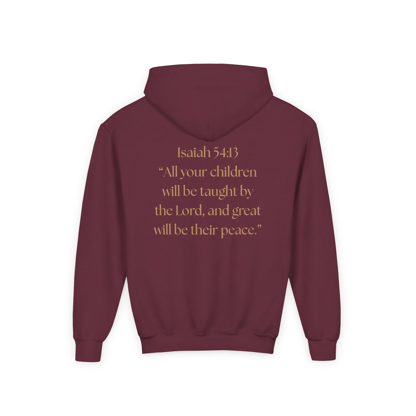 "Children of the King" Hoodie - BLACK Lion Design with Isaiah 54:13