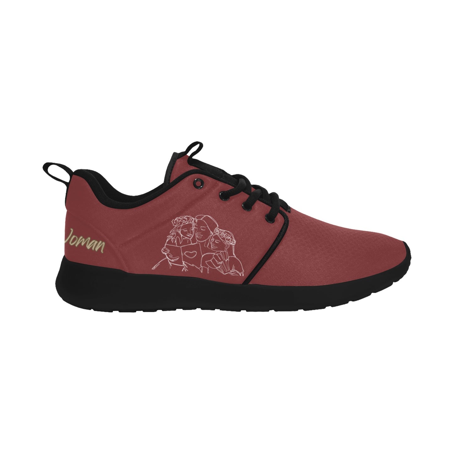 Natural Woman ME & MY GIRLS (WL) MAROON w/ Black Sole Sneakers