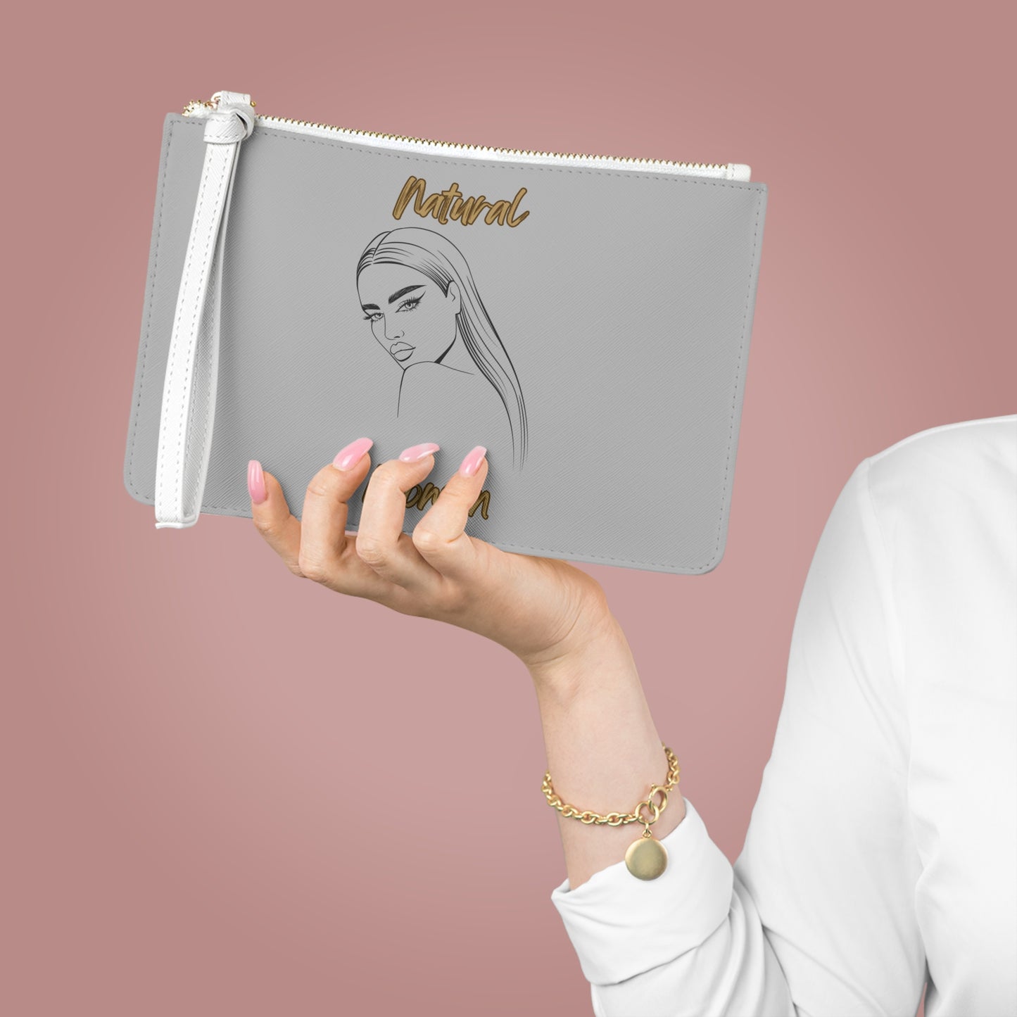 Natural Woman The Stare (BL) Clutch Bag LIGHT GREY