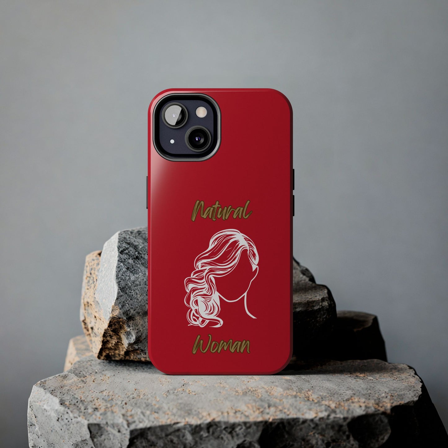 Natural Woman Long Curl (WL)Tough Phone Cases DARK RED