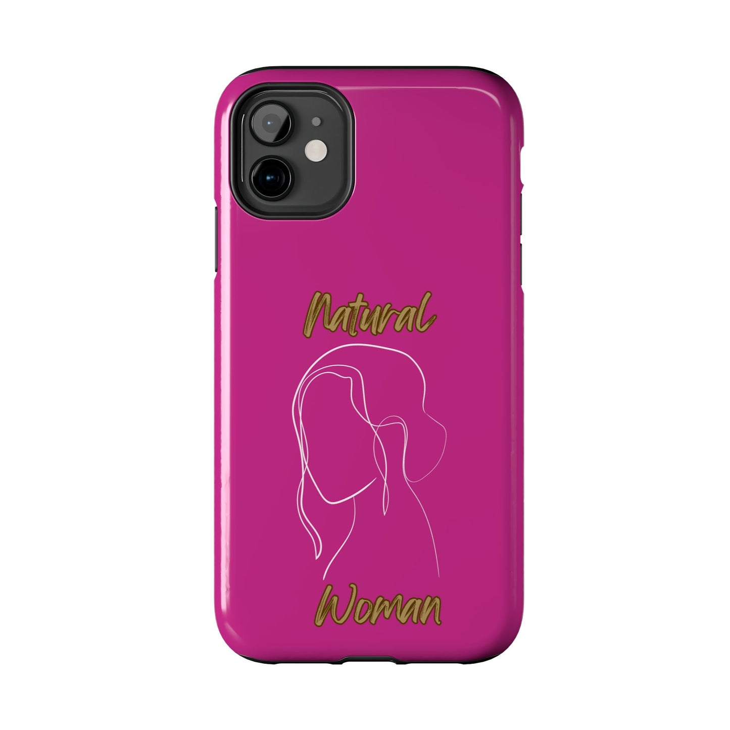 Natural Woman Hanging Hair (WL) Tough Phone Cases PINK
