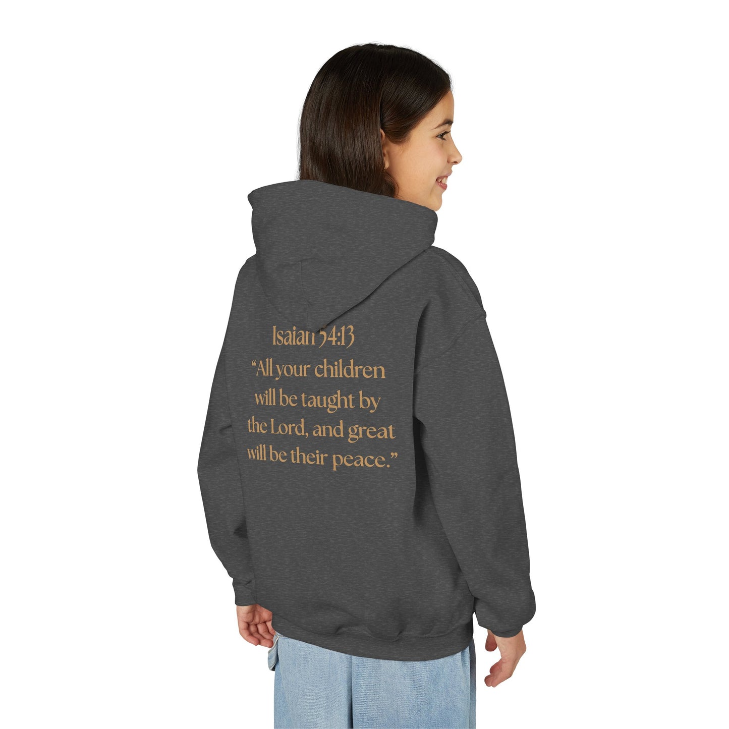 "Children of the King" Hoodie - BLACK Lion Design with Isaiah 54:13