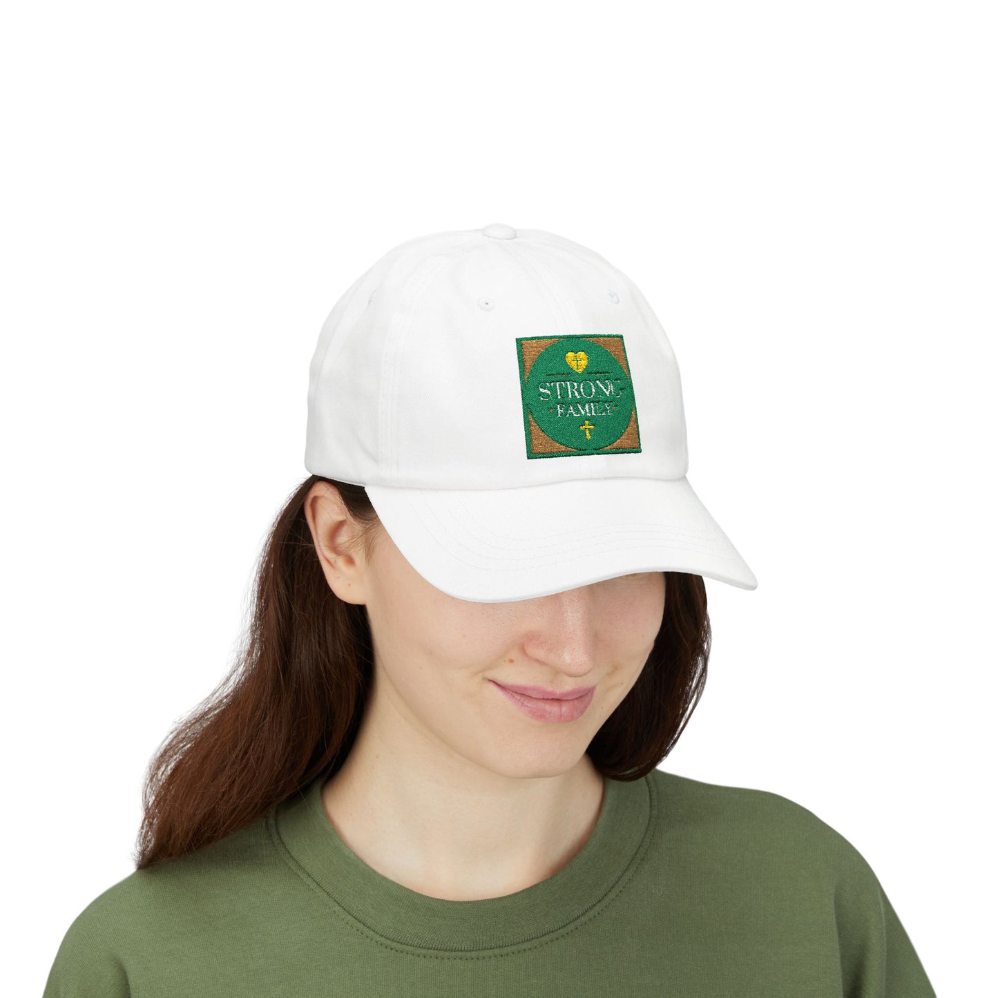 Strong Family Custom Casual Cap - SPRUCE GREEN LOGO