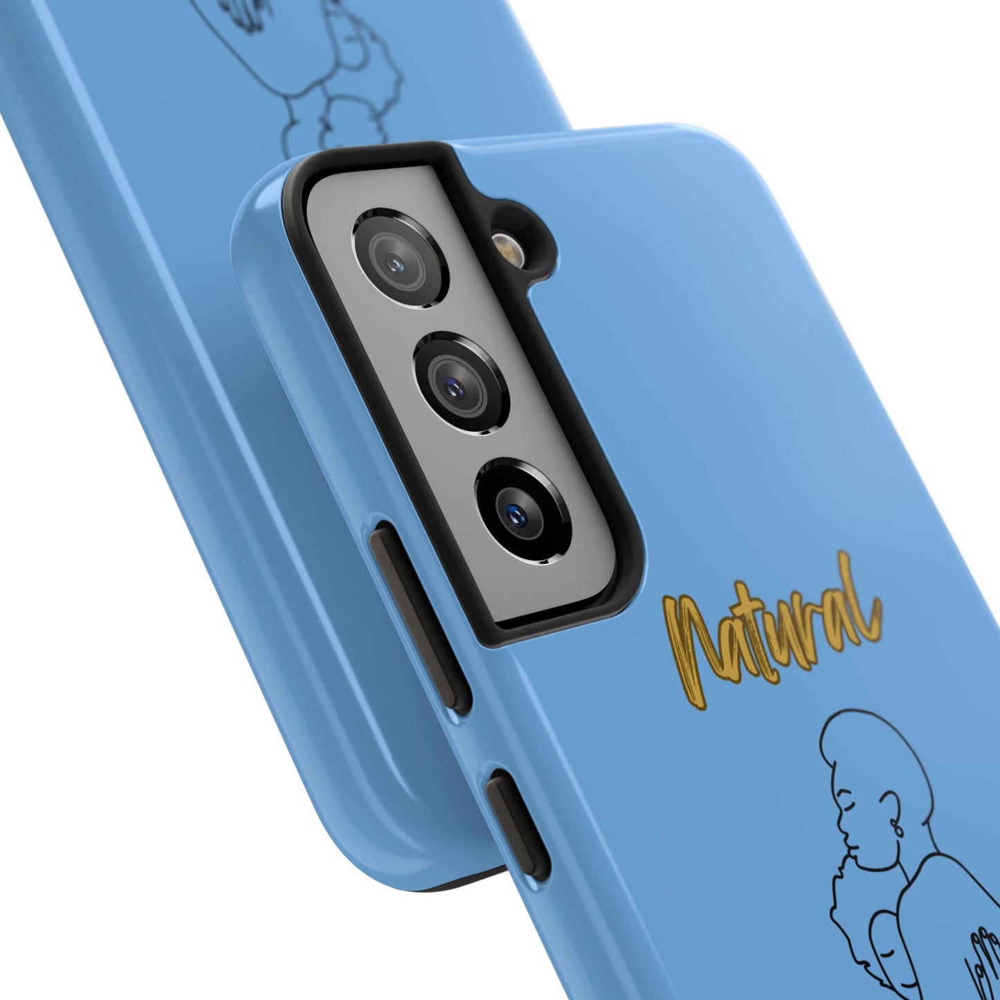 Natural Woman Safe With Momma (BL) Tough Phone Cases LIGHT BLUE
