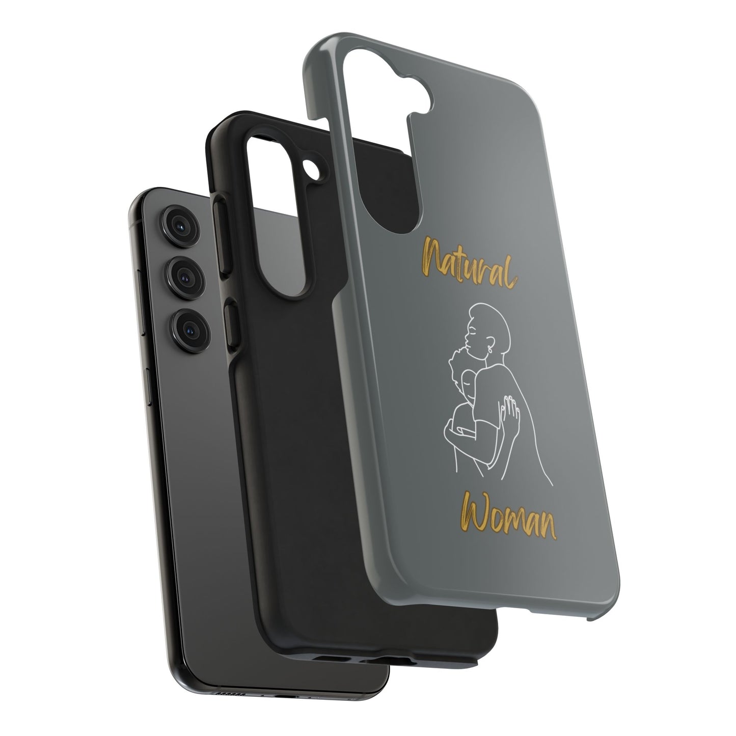 Natural Woman Safe With Momma (WL) Tough Phone Cases DARK GREY