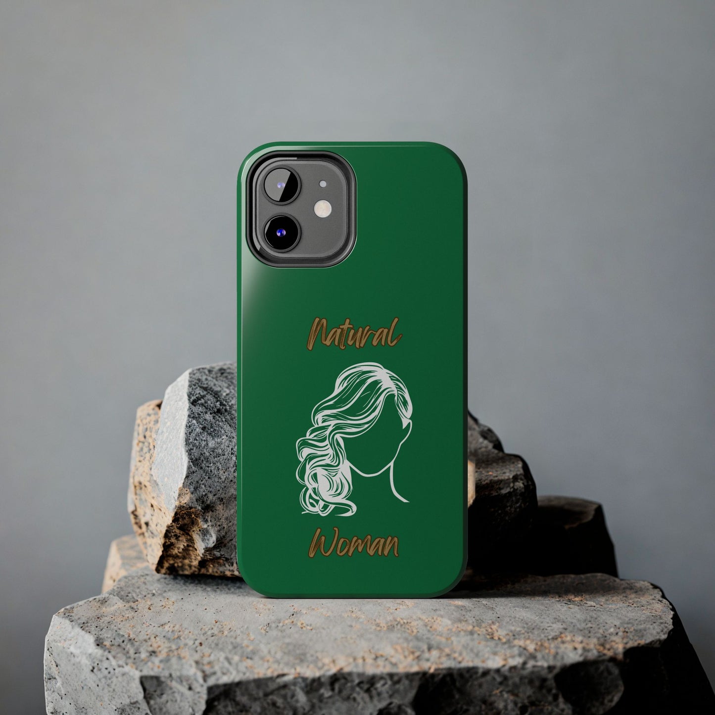 Natural Woman Long Curl (WL)Tough Phone Cases DARK GREEN