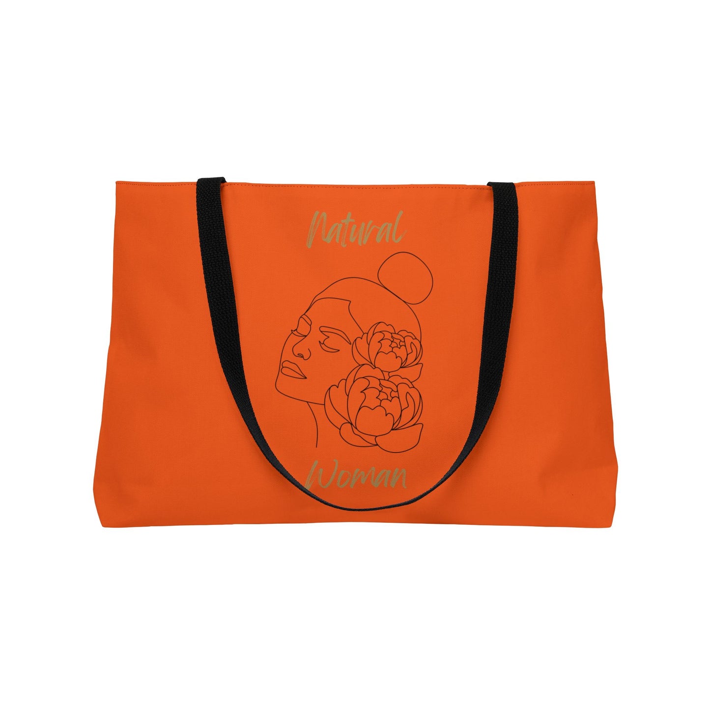 Natural Woman Bun Flower (BL) Weekender Tote Bag ORANGE