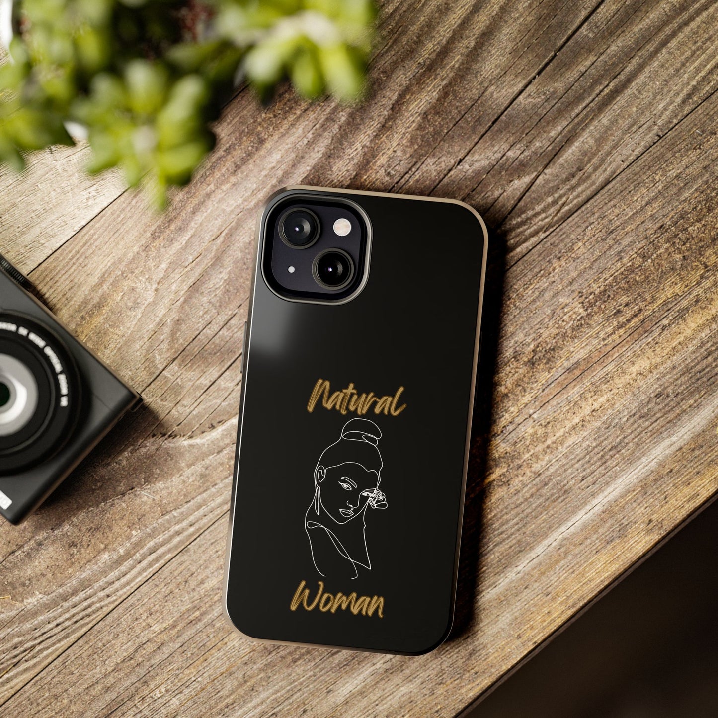 Natural Woman Sassy Bun (WL) Tough Phone Cases BLACK