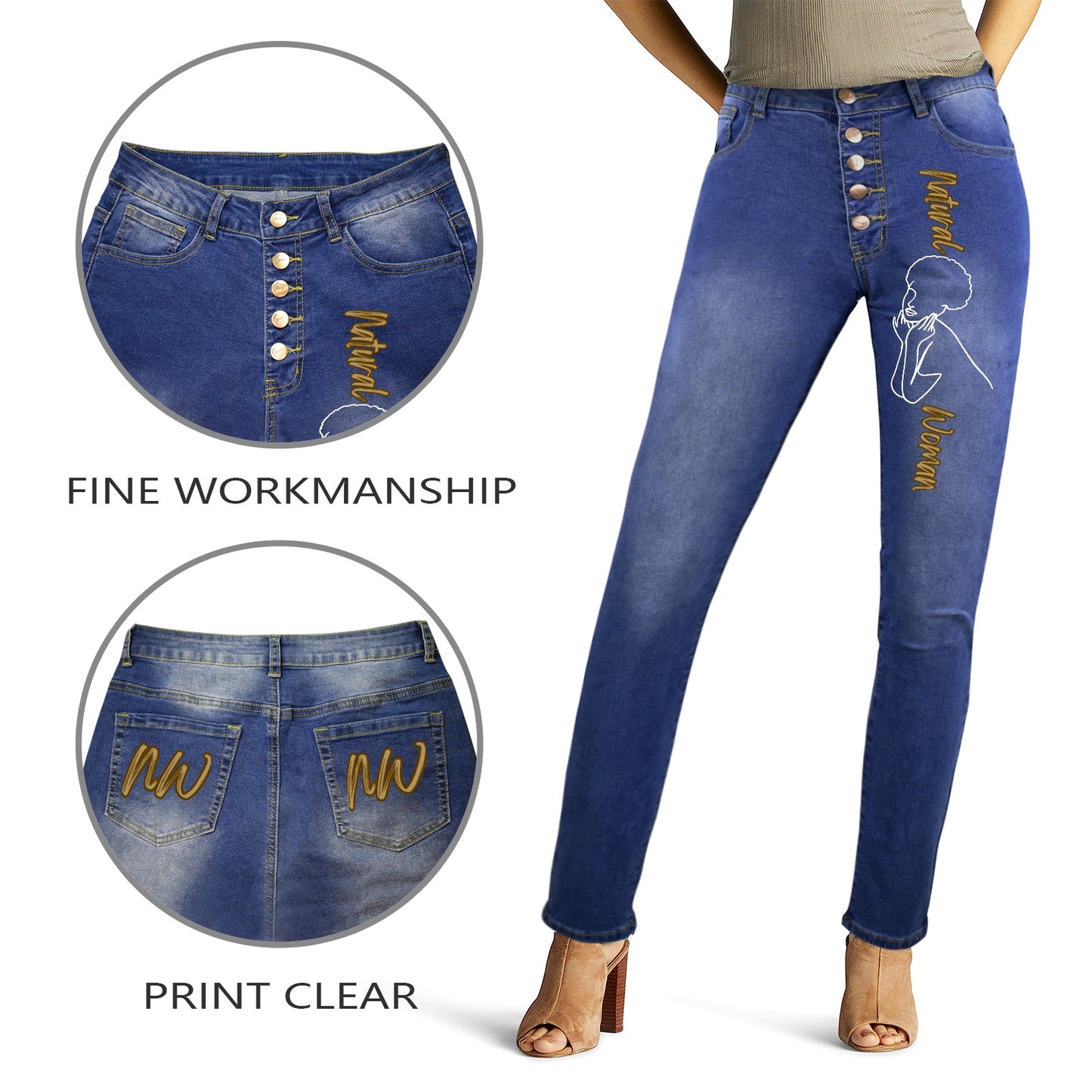 Natural Woman CUTE AFRO (WL) Crafted Women's Denim Jeans