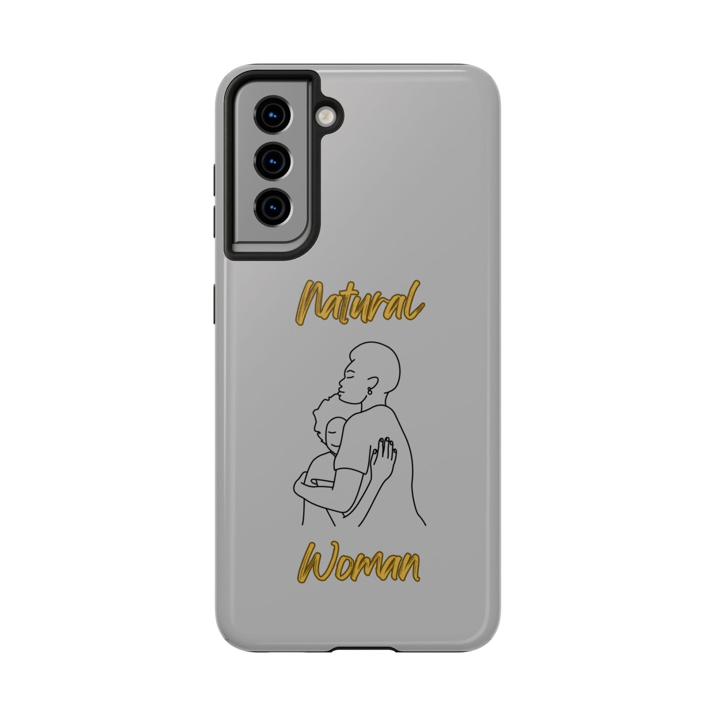 Natural Woman Safe With Momma (BL) Tough Phone Cases LIGHT GREY