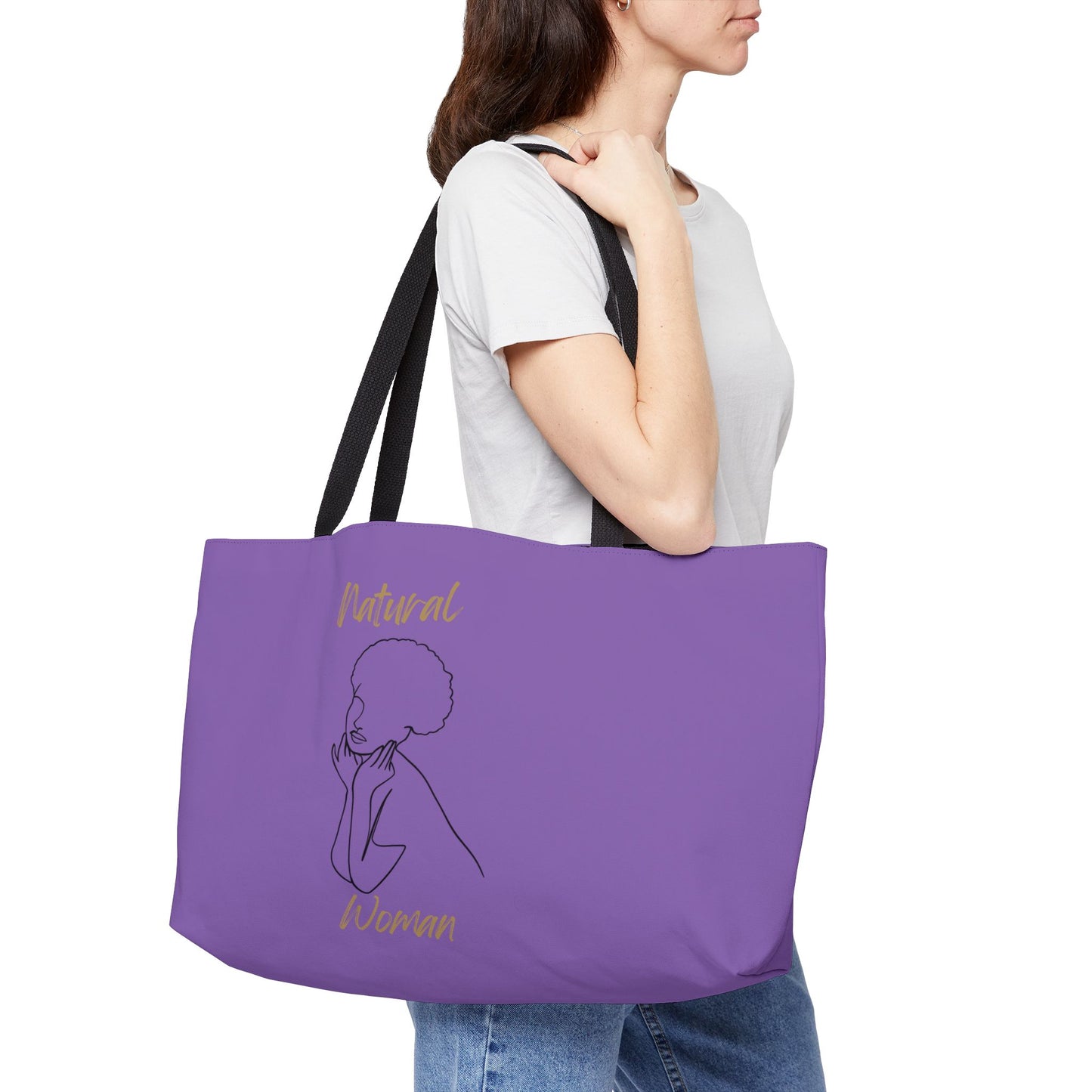 Natural Woman Cute Afro (BL) Weekender Tote Bag LIGHT PURPLE