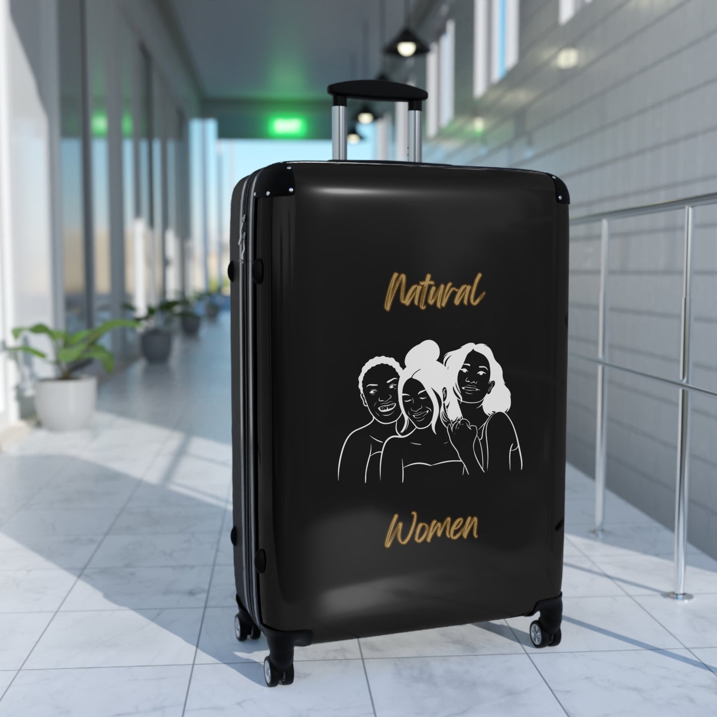 Natural Woman Laughing Friends (WL) Suitcase BLACK