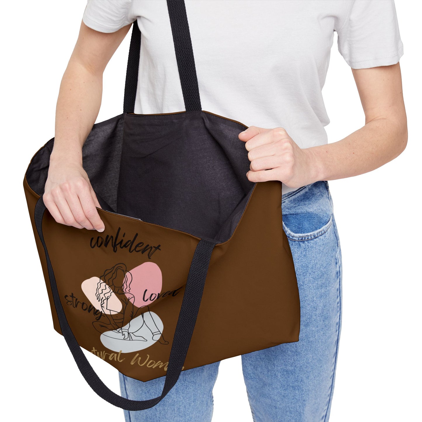 Natural Woman Strong Confident Loved (BL) Weekender Tote Bag BROWN