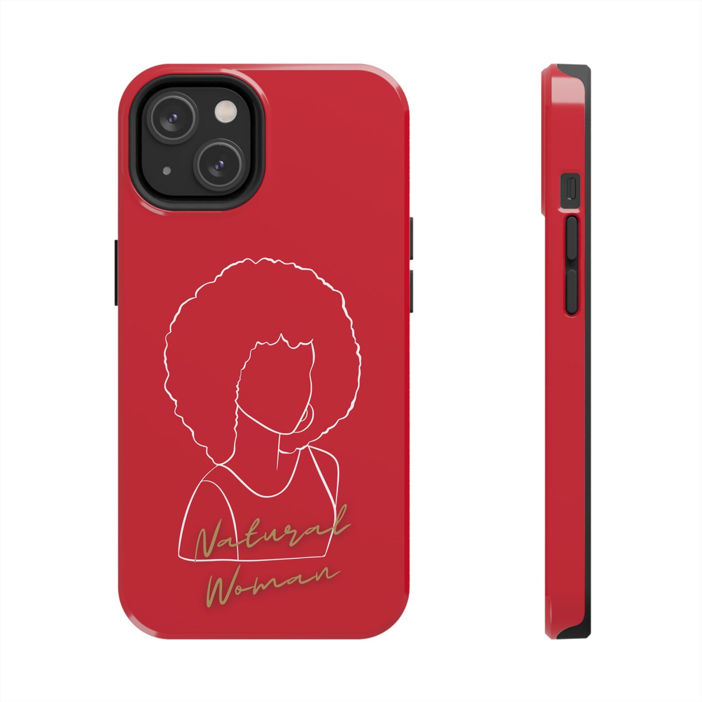 Natural Woman Afro (WL) Tough Phone Case DARK RED