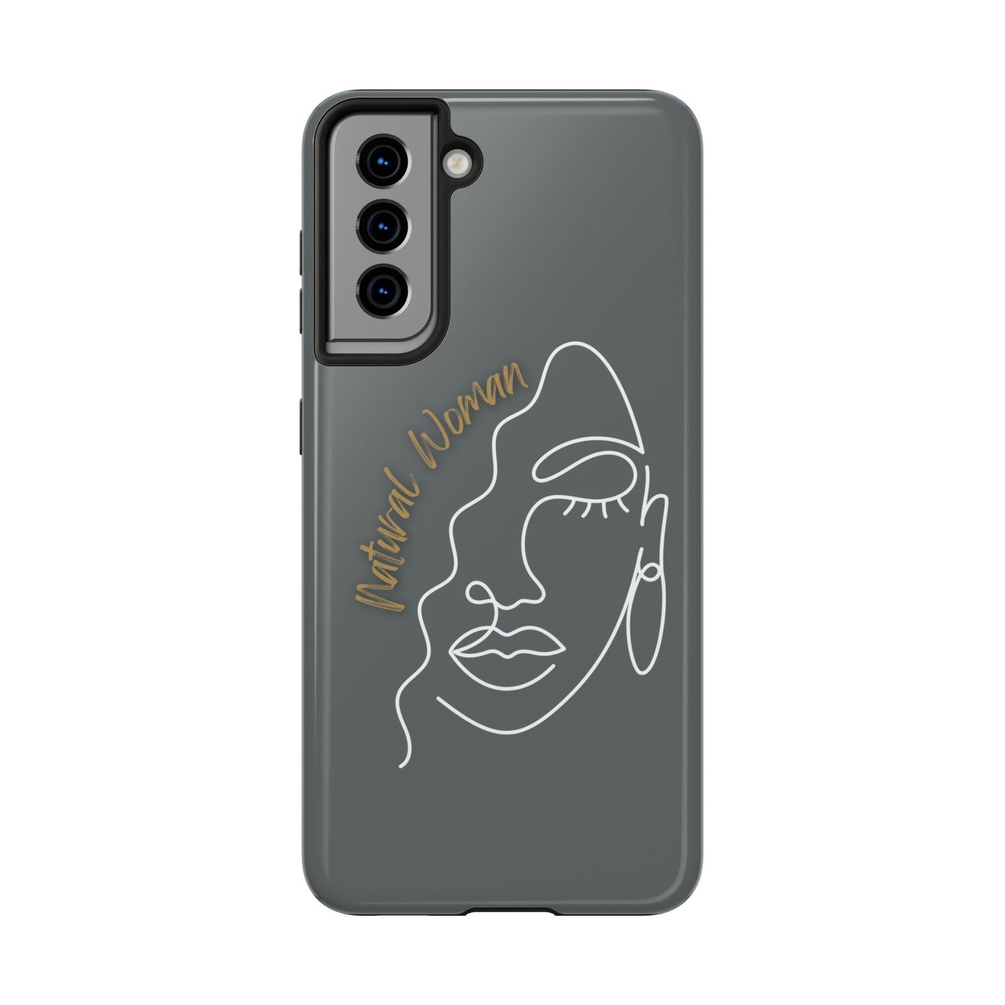 Natural Woman Half Face (WL)Tough Phone Case DARK GREY