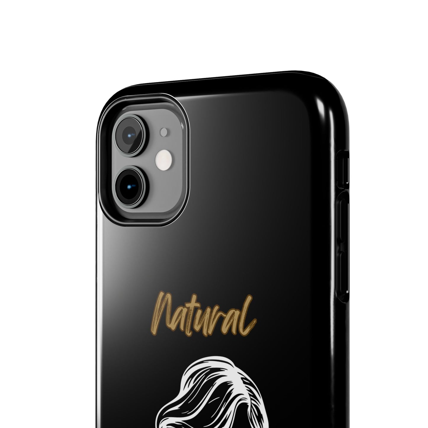 Natural Woman Long Curl (WL)Tough Phone Cases BLACK