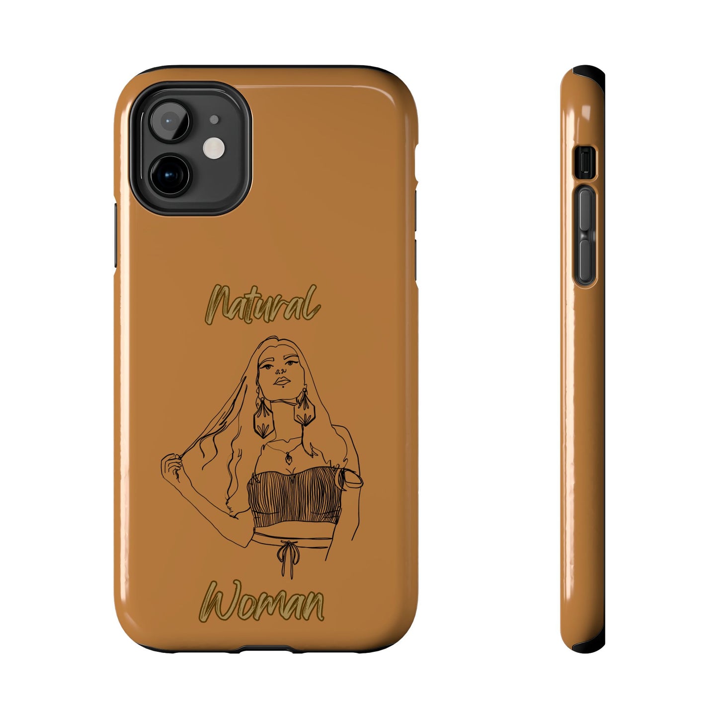 Natural Woman Thinking (BL)Tough Phone Cases LIGHT BROWN
