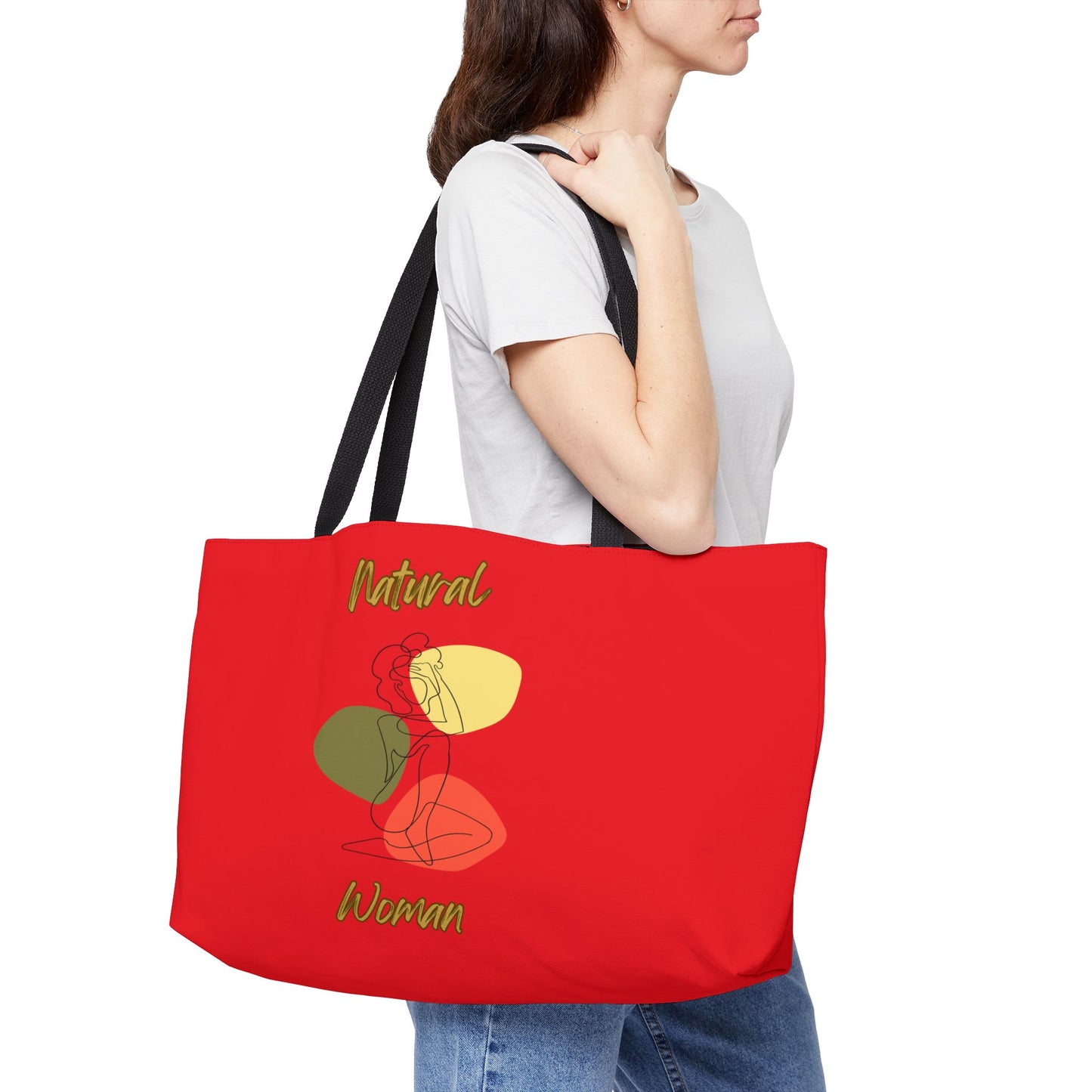 Natural Woman Colorful Pose (BL) Weekender Tote Bag RED