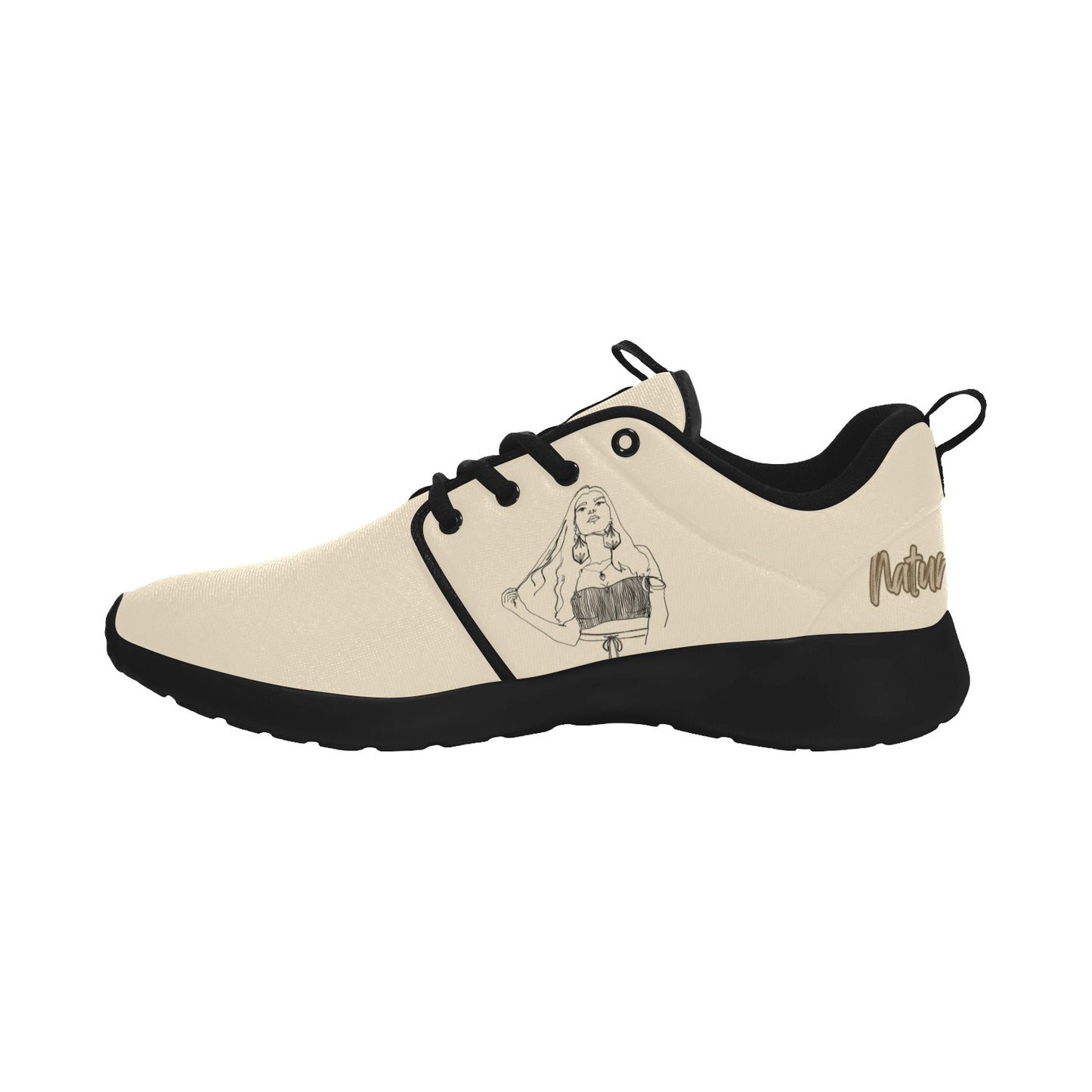 Natural Woman THINKING (BL) CREAM w/ Black Sole Sneakers