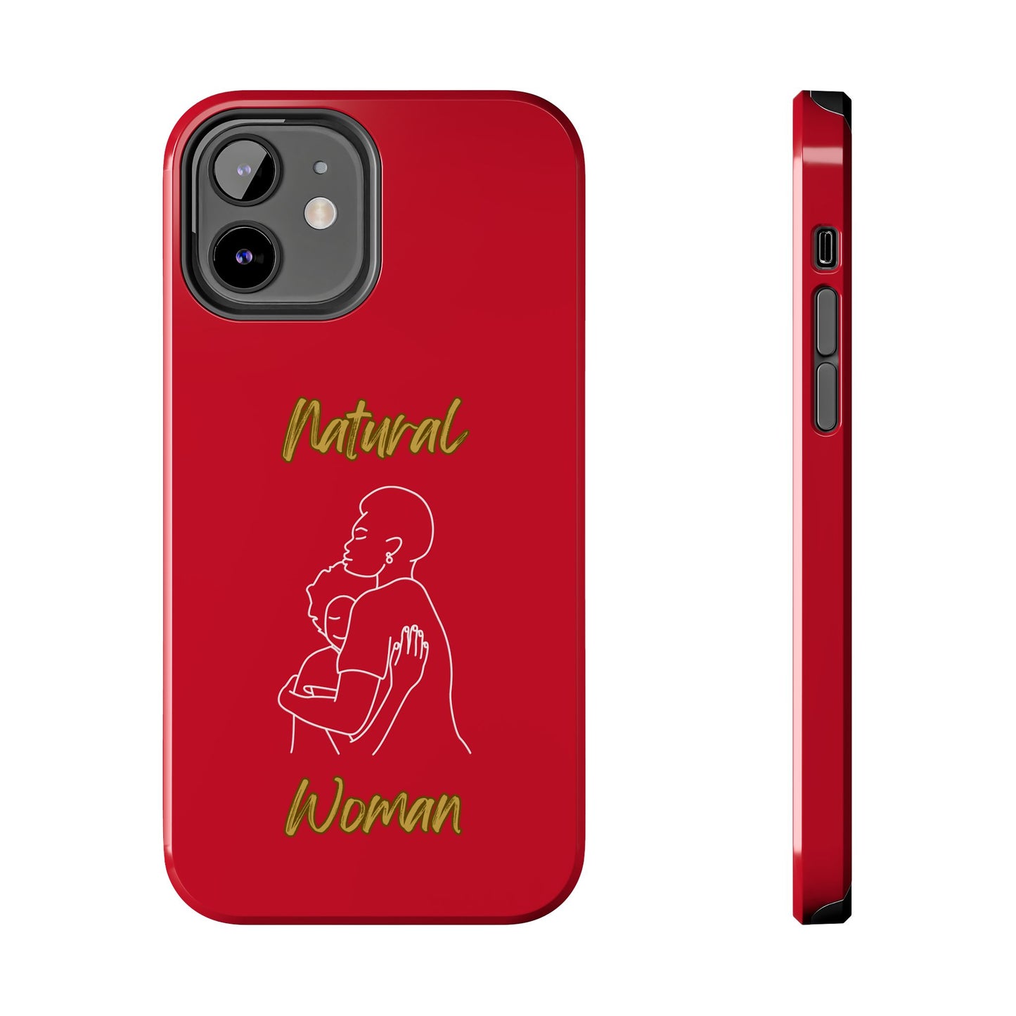 Natural Woman Safe With Momma (WL) Tough Phone Cases DARK RED