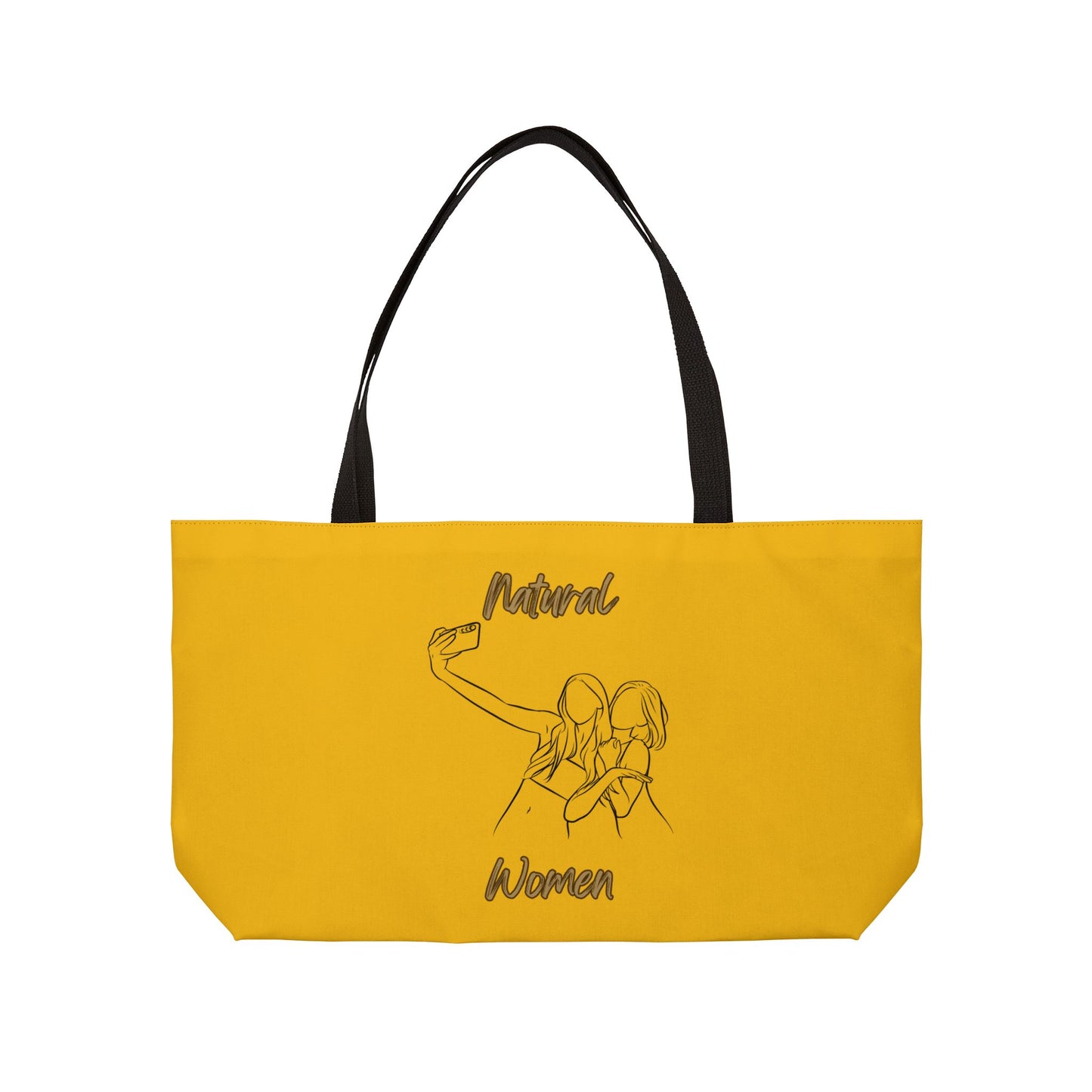Natural Women Friends Selfie (BL) Weekender Tote Bag YELLOW