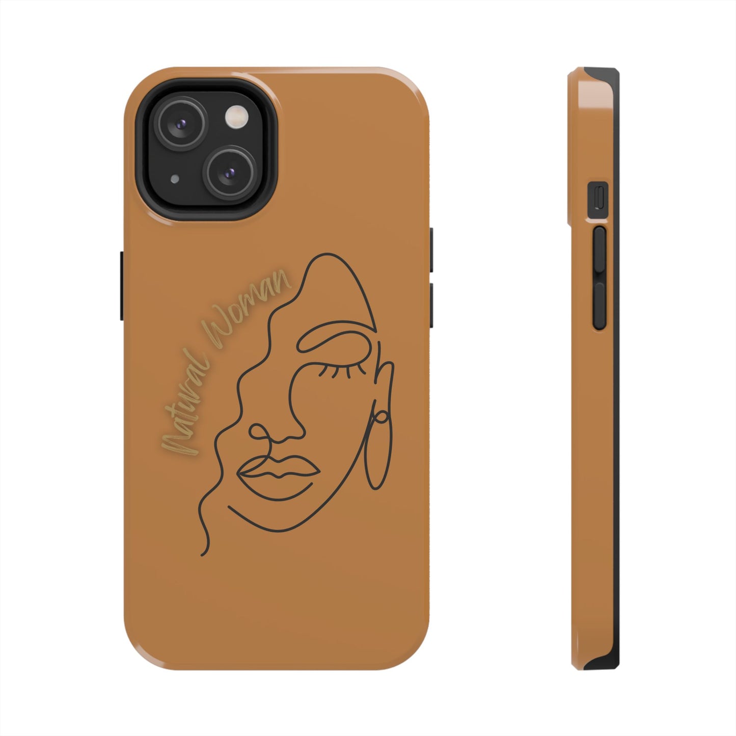 Natural Woman Half Face (BL)Tough Phone Case LIGHT BROWN
