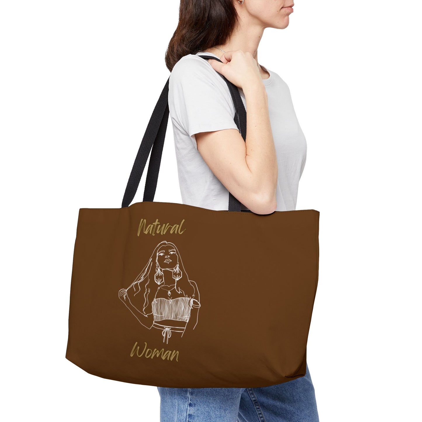 Natural Woman Thinking (WL) Weekender Tote Bag BROWN