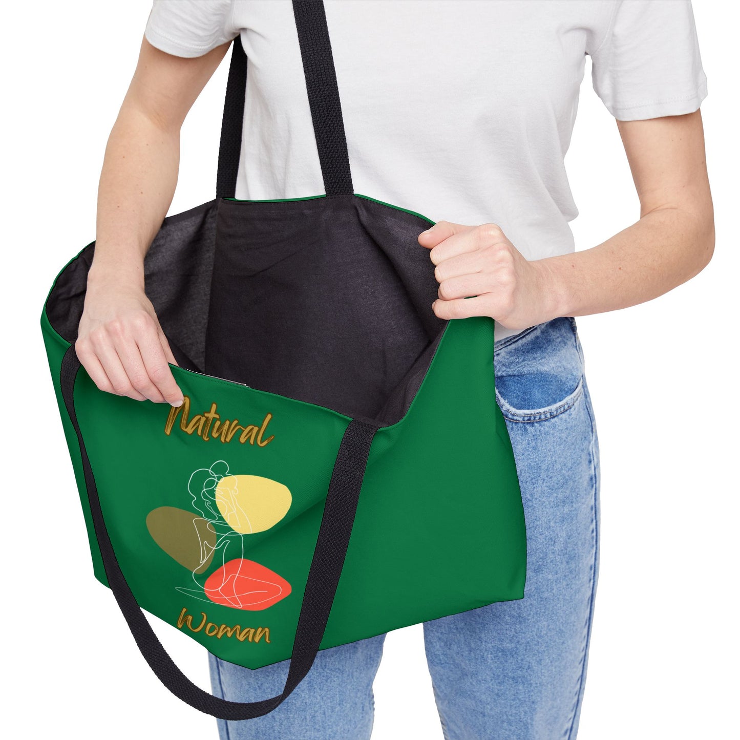 Natural Woman Colorful Pose (WL) Weekender Tote Bag DARK GREEN