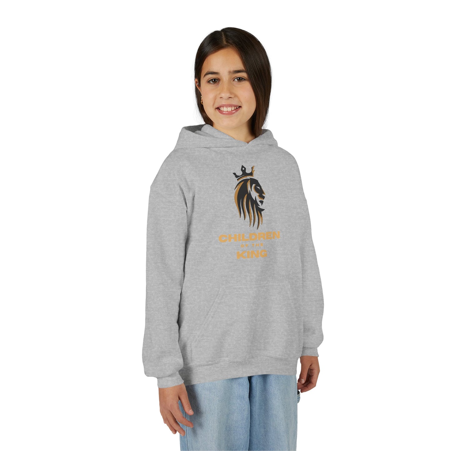 "Children of the King" Hoodie - BLACK Lion Design with Isaiah 54:13
