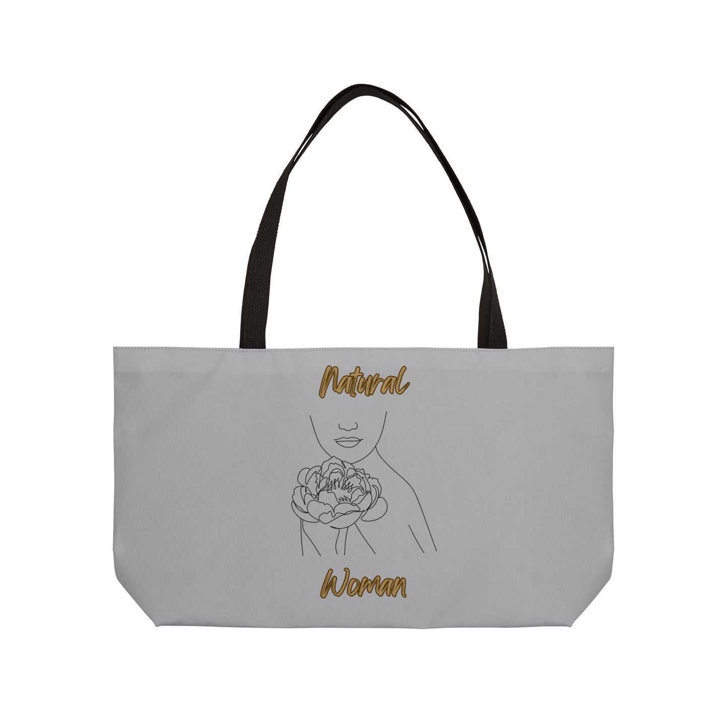 Natural Woman Kissed Flower (BL) Weekender Tote Bag LIGHT GREY