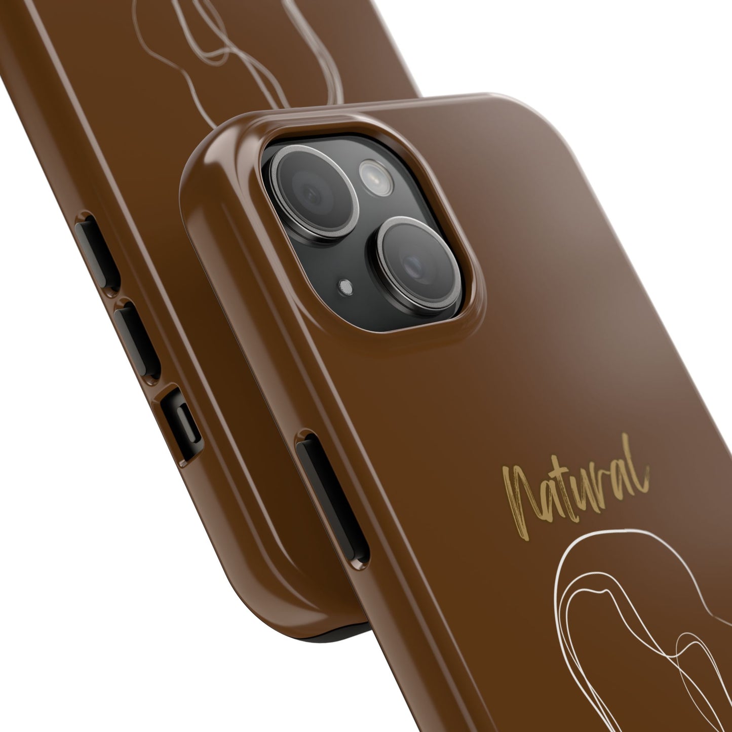 Natural Woman Hanging Hair (WL) Tough Phone Cases BROWN