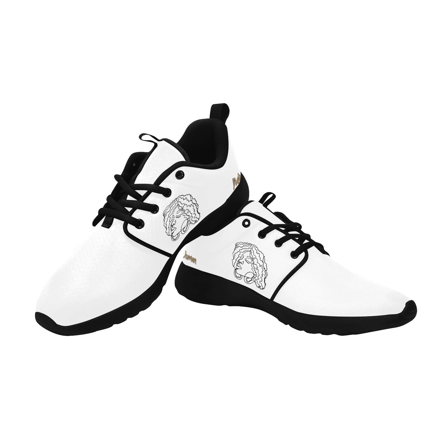NATURALLY ME (BL) WHITE w/ Black Sole Sneakers