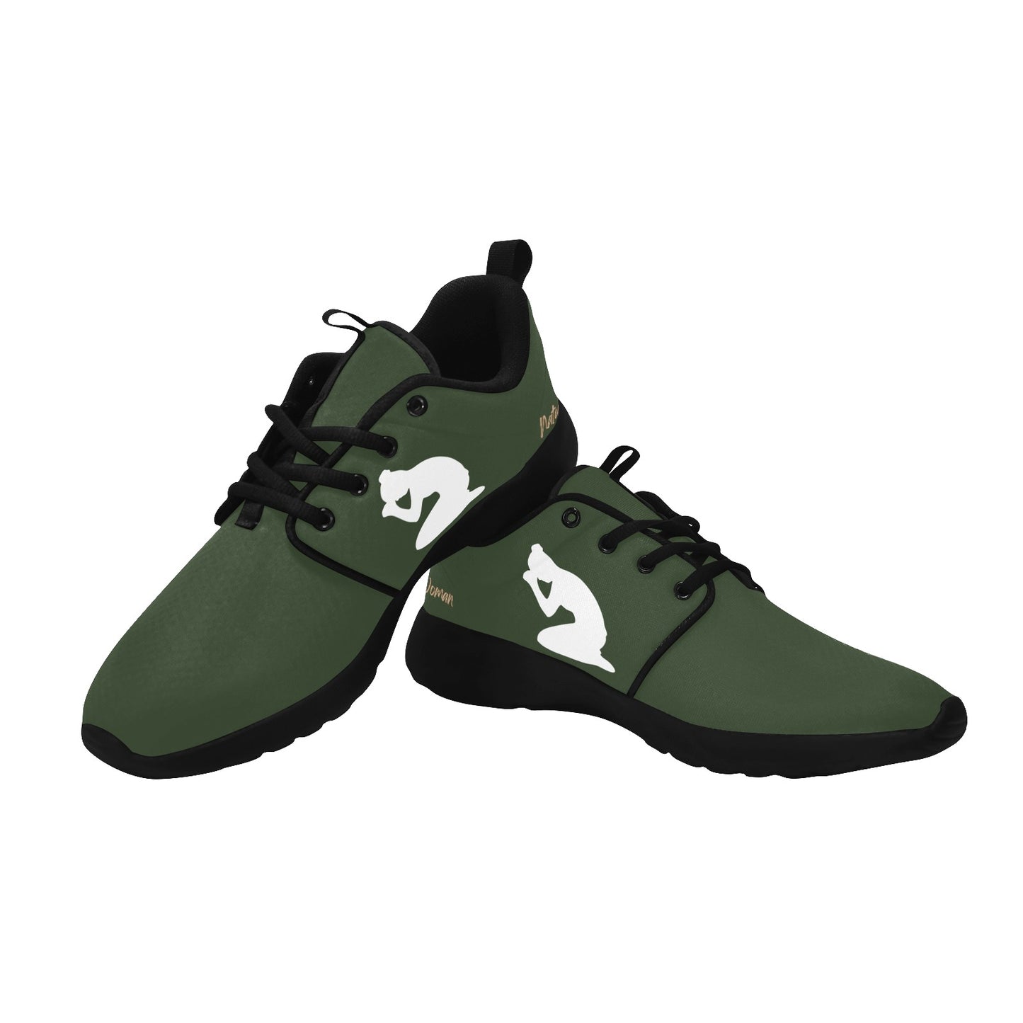 Natural Woman PRAY (WL) DARK GREEN w/ Black Sole Sneakers