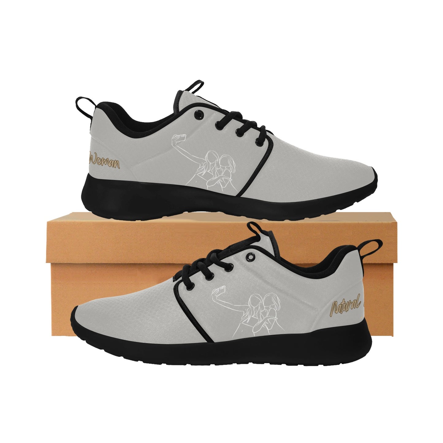 Natural Women FRIENDS SELFIE (WL) GRAY w/ Black Sole Sneakers