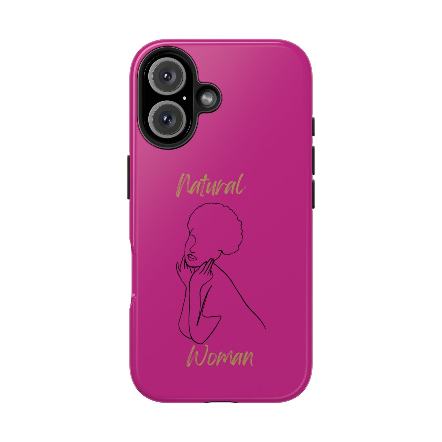 Natural Woman Cute Afro (BL)Tough Phone Cases PINK