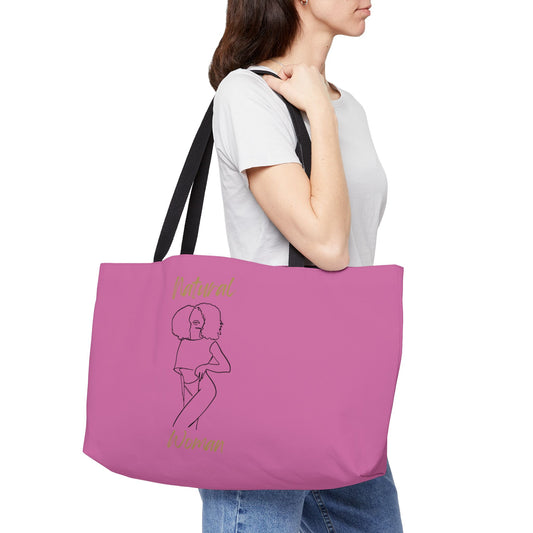 Natural Woman Pose (BL) Weekender Tote Bag LIGHT PINK