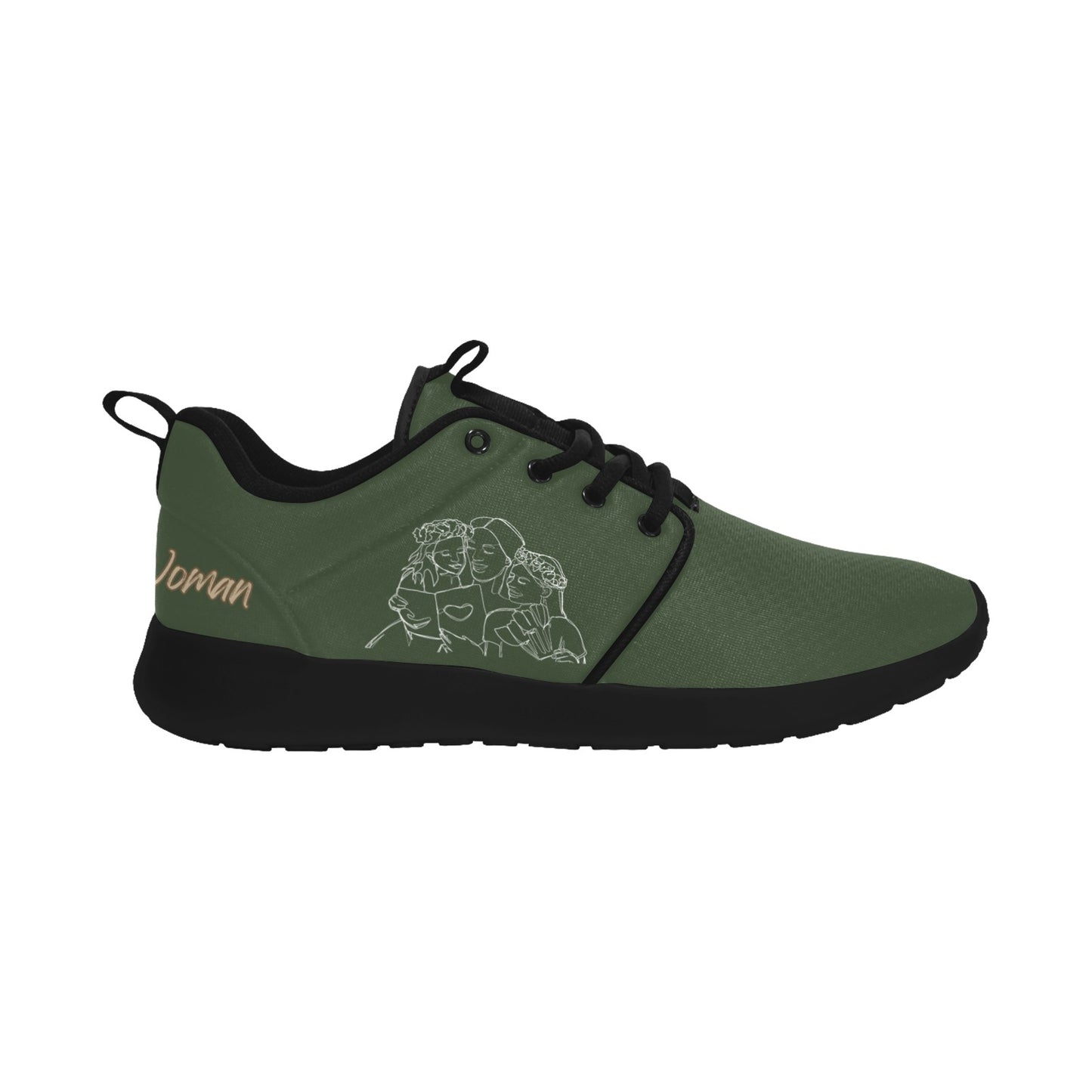 Natural Woman ME & MY GIRLS (WL) DARK GREEN w/ Black Sole Sneakers