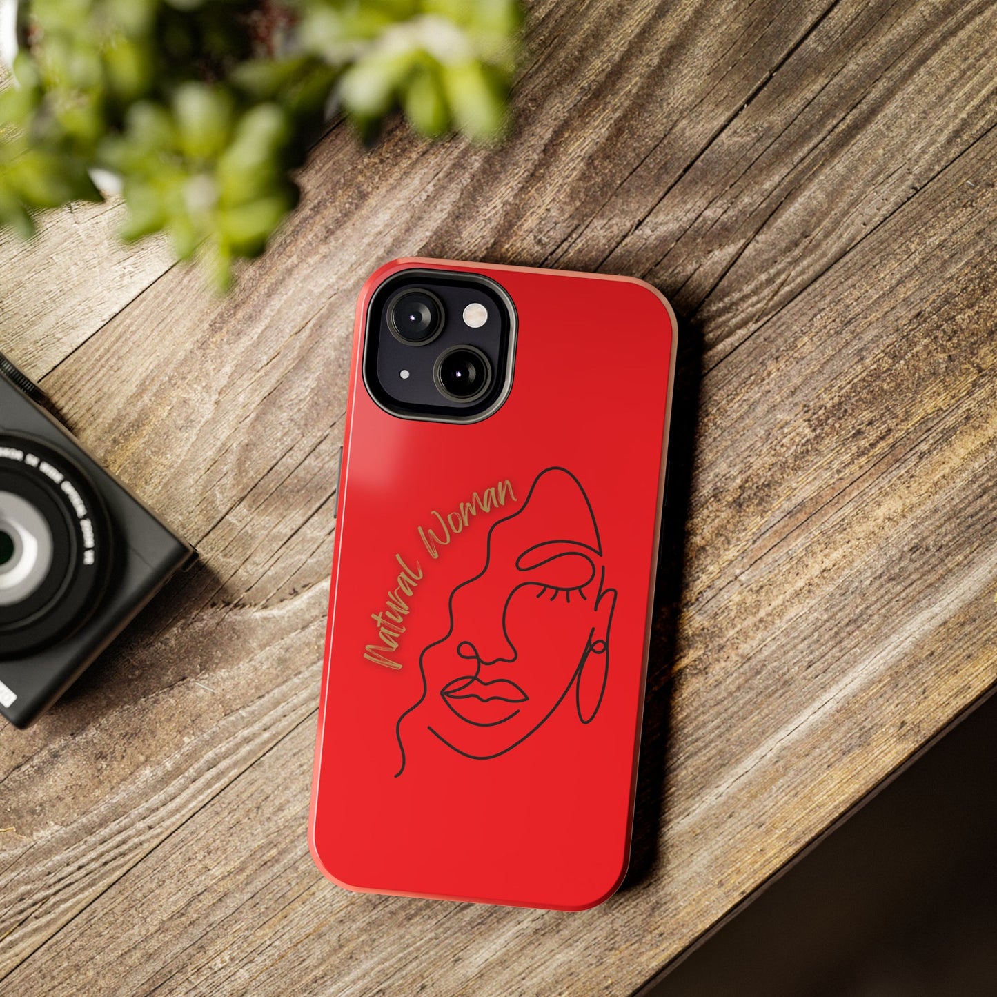Natural Woman Half Face (BL)Tough Phone Case RED